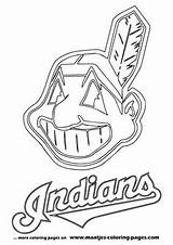 Coloring Indians Cleveland Pages Wahoo Chief Logo Baseball Logos Template Printable Sheet Dodgers sketch template