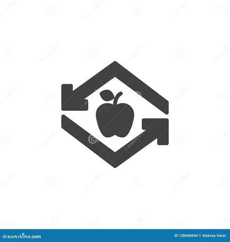 recycle apple vector icon stock vector illustration  flat
