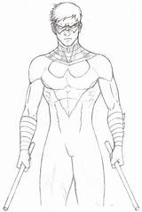 Nightwing Robin Drawing Sidekick sketch template