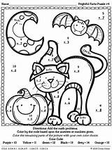 Coloring Halloween Math Worksheets Color Pages Number Addition 1st Code Puzzles Numbers Problems Graders Grade Puzzle Codes Printable First Activities sketch template