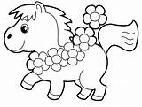 Coloring Pages Pony Cute Kids sketch template