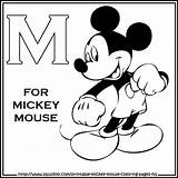 Mouse Mickey Coloring Pages Alphabet Printable Step Easy Kids Colouring Minnie sketch template