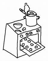 Oven Coloring Pages Cookies Color Drawing Baking Getdrawings Clipartmag sketch template