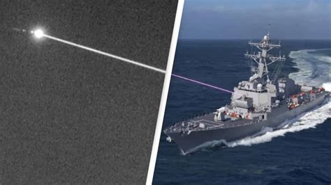 navy shoots  drone  laser beam  historic