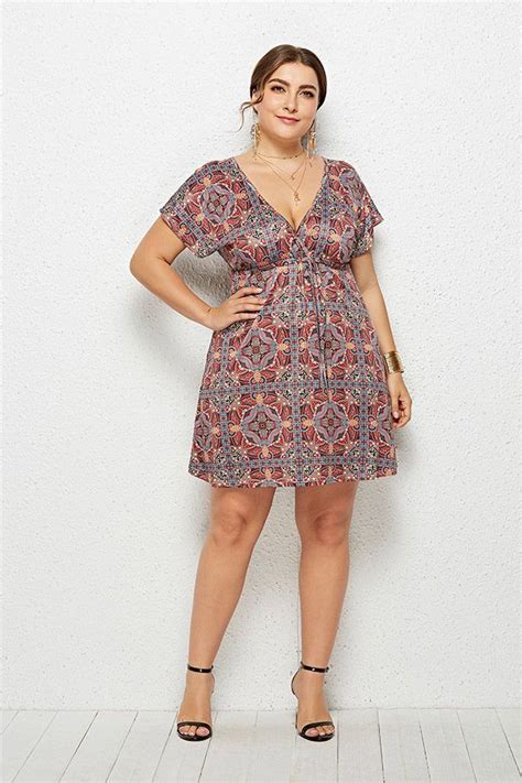 cheap plus size summer dresses with floral printed plus