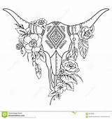 Ornament Blommor Indisk Prydnaden Dekorativ Etniska Aztec Feather Tribal Skulls Arrow sketch template