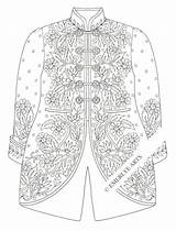 Coloring Etsy Printable Jacobean Jacket Pages Adult sketch template