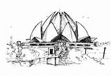Lotus Temple Sketch Sketches Paintingvalley Architecture sketch template