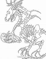 Dragon Pages Skeleton Printable Colouring Halloween Kids Larger Head Please Pdf Version Click sketch template