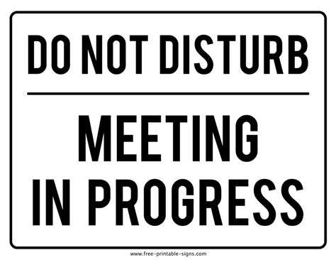 printable meeting  progress sign  printable signs