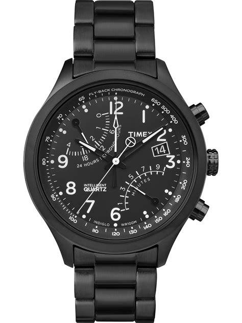 timex mens intelligent quartz fly  chronograph black