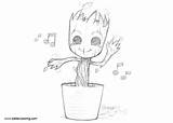 Groot Baby Coloring Pages Pot Dancing Printable Kids Color sketch template