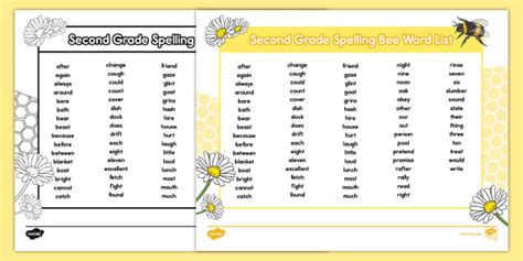 Spelling Bee Word List Grade 2 Teacher Made Twinkl