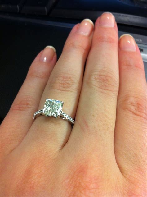 carat cushion cut diamond engagement rings