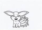 Kurama Coloring Nine Chibi Tailed Tails Lineart Therapy sketch template
