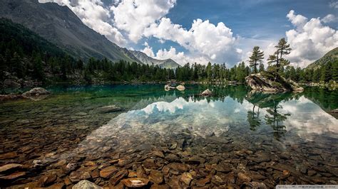 crystal clear mountain lake