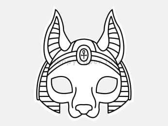 anubis mask egypt printable paper template kid craft happy paper time