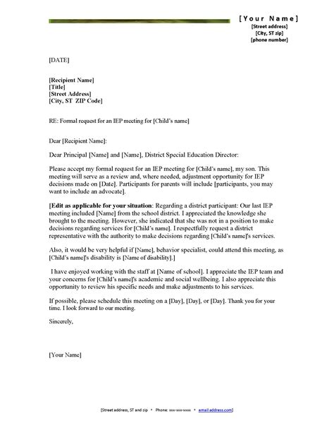 iep request letter template