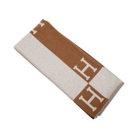hermes blanket avalon iii signature h camel and ecru throw for sale at 1stdibs