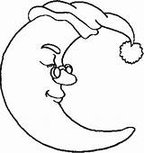 Moon Half Coloring Glassess Wearing Kids sketch template