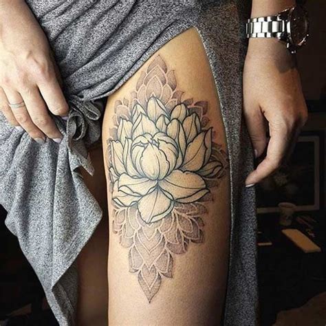 20 Best Lotus Flower Thigh Tattoos For Women Images On