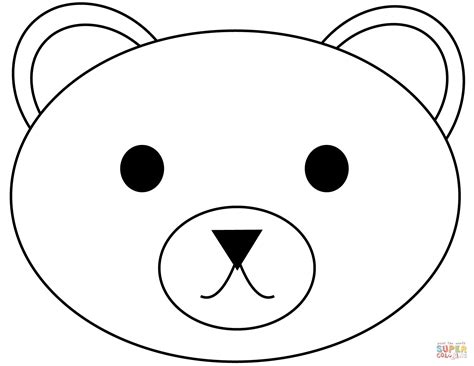 bear head coloring page  printable coloring pages