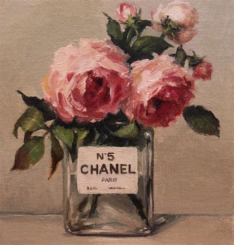 chanel number    perfume bottle vase roses  glam pad