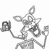 Fnaf Freddy Foxy Mangle Puppet Freddys Fazbear Getcolorings Animatronics sketch template
