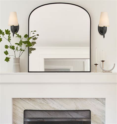arched mantel metal framed mirror rejuvenation fireplace mantle