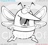 Mosquito Running Coloring Clipart Cartoon Outlined Vector Cory Thoman sketch template