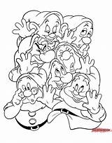 Dwarfs Seven Coloring Snow Pages Disney Drawing 1950s Dwarves Dopey Drawings Printable Book Characters Color Sheets Books Grumpy Gif Evil sketch template