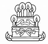 Birthday Coloring Cake Candle Pages Big Netart sketch template