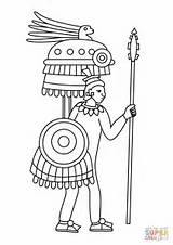 Mayan Guerreros Colorare Medievales Aztechi Mendoza Aztec Facili Warrior Maya Incas sketch template