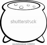 Cauldron Coloring Witch Pot Witches Pages Sketch Vector Template Shutterstock Stock Paintingvalley Lightbox Save sketch template
