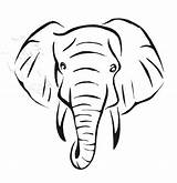 Elephant Head Drawing Outline Tattoo Face Clipart Drawings Simple Template Baby Elephants Realistic Tumblr Easy Stencil Sketch Coloring Animal Hindu sketch template