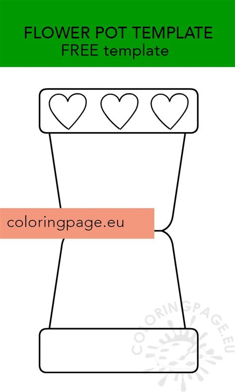 flower pot template  coloring page