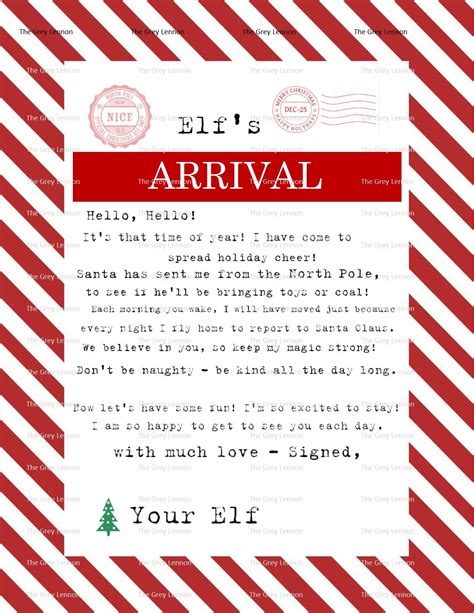 christmas elf arrival  letter  night version  etsy