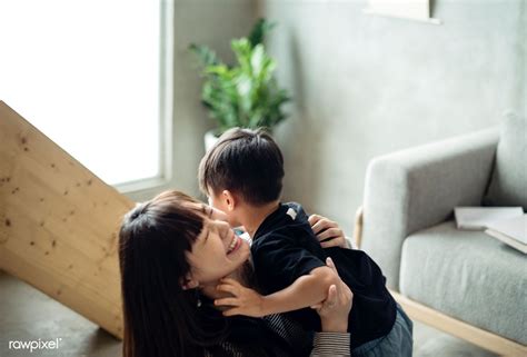 Japanese Mother Playing With Her Son Premium Image By