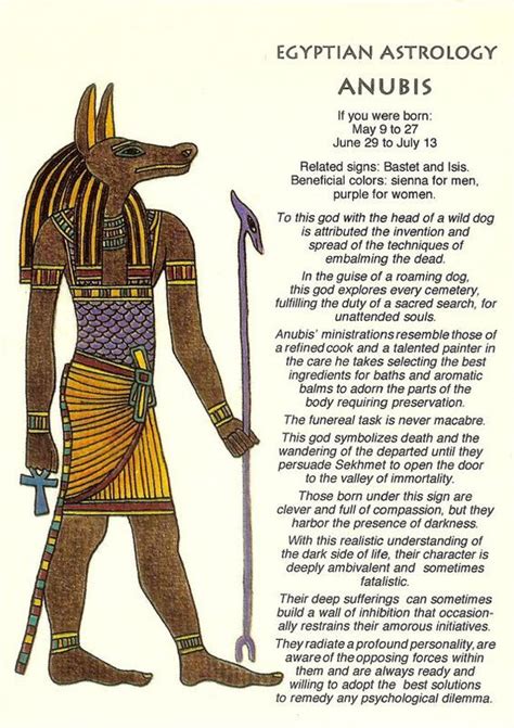 vintage egyptian astrology postcard anubis from zodiac unlimited