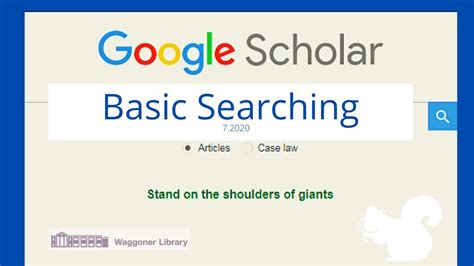 google scholar search basics youtube