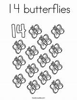 14 Coloring Number Butterflies Pages Fourteen Clipart Numbers Thirteen Popular Noodle Library Clip Twistynoodle sketch template