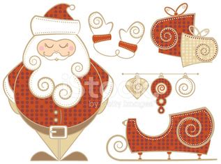 swirly santa vector image clipart royalty