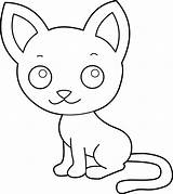 Kitten Cartoon Cat Clipart Cute Cliparts Kitty sketch template