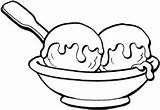 Sundae Coloring Fudge Hot Ice Cream Bowl sketch template