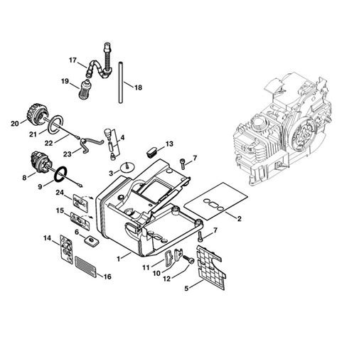stihl  chainsaw  parts diagram tank housing