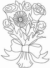 Coloring Bouquet Flower Carnation Pages Wedding Rose Color Drawing Printable Kids Getdrawings Luna Print Getcolorings sketch template