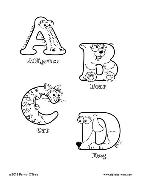alphabet  animals printable letter  coloring pages animal