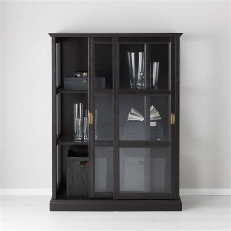 MalsjÖ Glass Door Cabinet Black Stained Black Stained 40 1 2x18 7