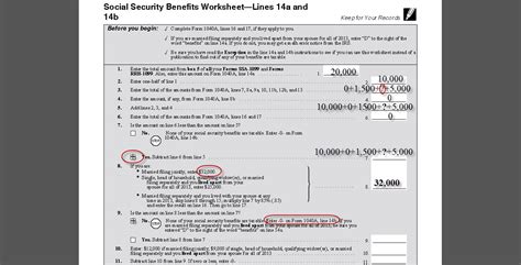 social security benefits tax worksheet calculator spreadsheets