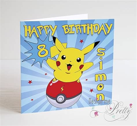 pokemon inspired birthday card amazoncouk handmade
